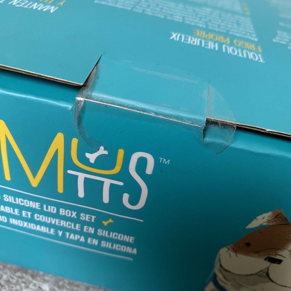 MESSY MUTTS 6 Piece Bowl Set XL Stainless Steel Bowl Silicone Lid Box Set - Picture 5 of 5